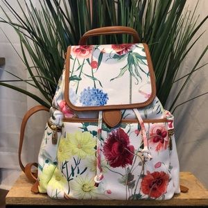 Valentina Genuine Italian Leather Floral Backpack